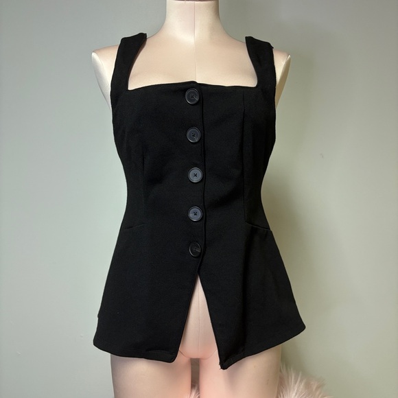 Anthropologie Maeve Fitted Button-Front Square-Neck Vest in Small - Picture 3 of 8